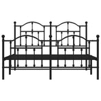 Metal Bed Frame without Mattress with Footboard Black 150x200 cm