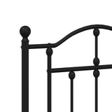 Metal Bed Frame without Mattress with Footboard Black 150x200 cm - Extra Image