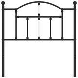 Metal Headboard Black 90 cm - Side View