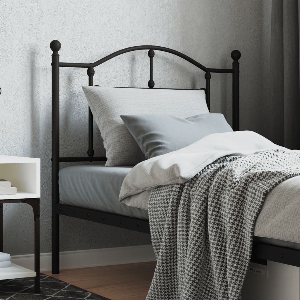 Metal Replace Headboard Black 90 cm
