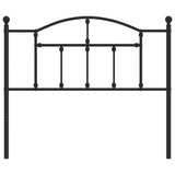 Metal Headboard Black 107 cm King Single - Side View