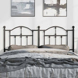 Metal Headboard Black 137 cm Double - Side View