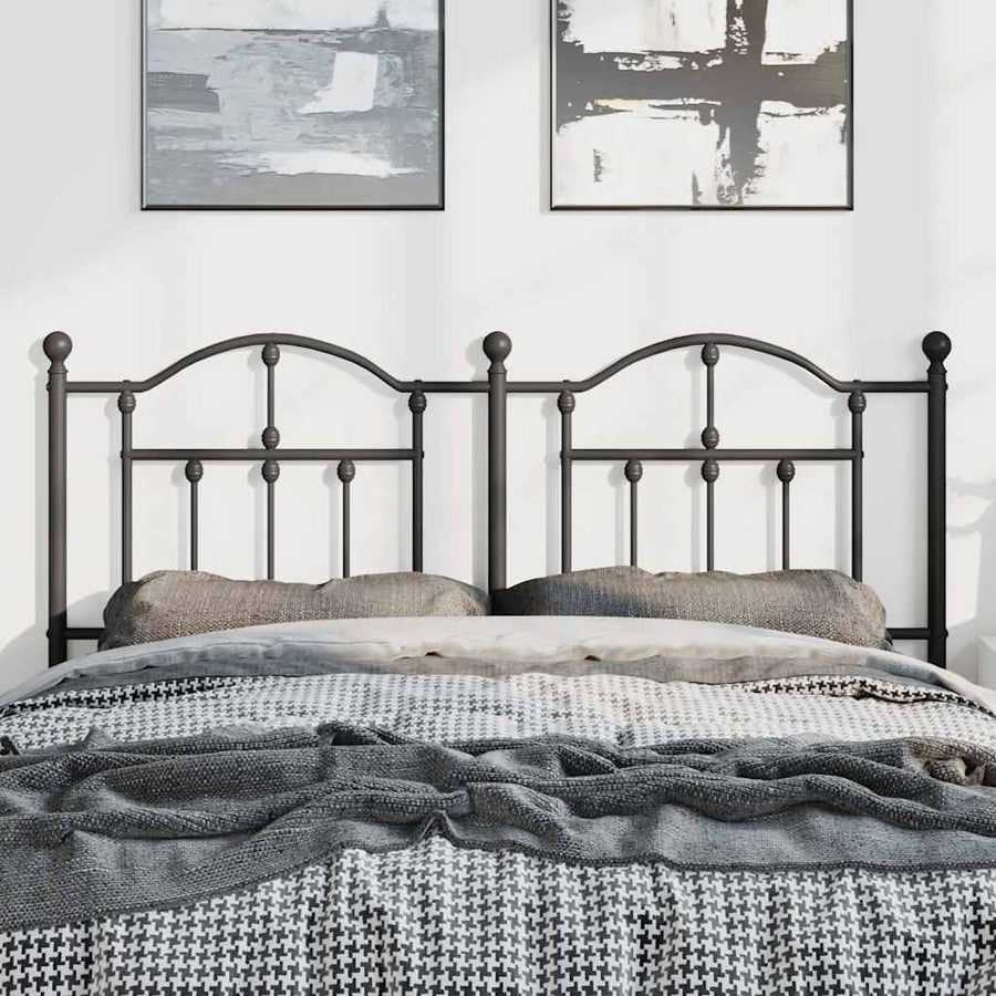 Metal Replace Headboard Black 135 cm