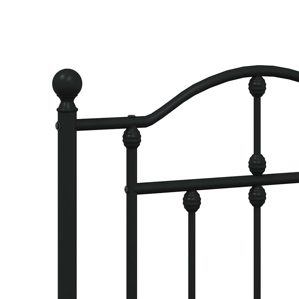 Metal Replace Headboard Black 135 cm