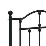 Metal Headboard Black 137 cm Double - Rear View
