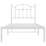 Metal Bed Frame without Mattress with Headboard White 90x190 cm