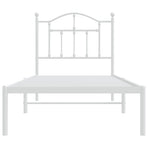 Metal Bed Frame without Mattress with Headboard White 90x190 cm
