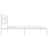 Metal Bed Frame without Mattress with Headboard White 90x190 cm - Rear View