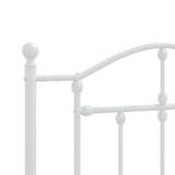 Metal Bed Frame without Mattress with Headboard White 90x190 cm - Low Angle