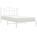 Metal Bed Frame without Mattress with Headboard White 107x203 cm King Single