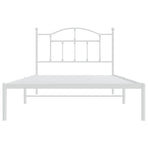 Metal Bed Frame without Mattress with Headboard White 107x203 cm King Single