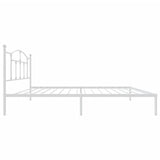 Metal Bed Frame without Mattress with Headboard White 107x203 cm King Single