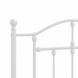 Metal Bed Frame without Mattress with Headboard White 107x203 cm King Single - Low Angle
