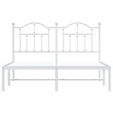 Metal Bed Frame without Mattress with Headboard White 135x190 cm