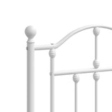 Metal Bed Frame without Mattress with Headboard White 135x190 cm - Extra Image