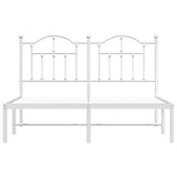 Metal Bed Frame without Mattress with Headboard White 150x200 cm