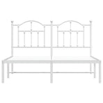 Metal Bed Frame without Mattress with Headboard White 150x200 cm
