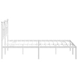 Metal Bed Frame without Mattress with Headboard White 150x200 cm - Close-Up Angle
