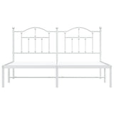 Metal Bed Frame without Mattress with Headboard White 183x203 cm King