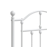 Metal Bed Frame without Mattress with Headboard White 183x203 cm King - Low Angle