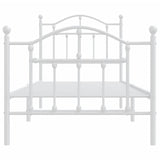Metal Bed Frame without Mattress with Footboard White 90x190 cm