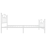 Metal Bed Frame without Mattress with Footboard White 90x190 cm - Rear View