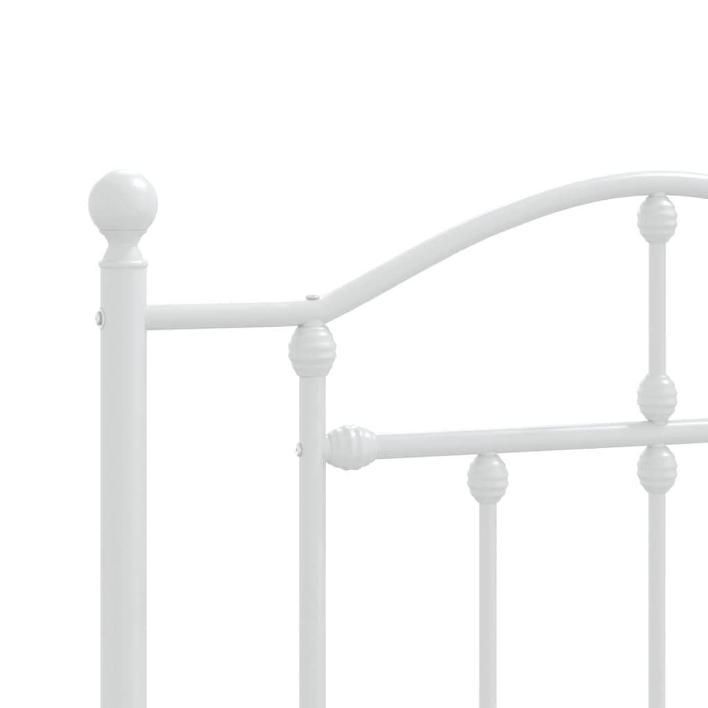 Metal Bed Frame without Mattress with Footboard White 90x190 cm
