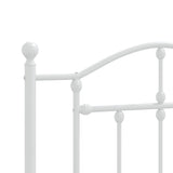 Metal Bed Frame without Mattress with Footboard White 90x190 cm