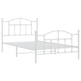 Metal Bed Frame without Mattress with Footboard White 107x203 cm King Single - Side View