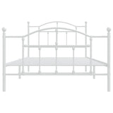 Metal Bed Frame without Mattress with Footboard White 107x203 cm King Single - 45-Degree Angle