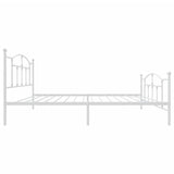 Metal Bed Frame without Mattress with Footboard White 107x203 cm King Single - Rear View