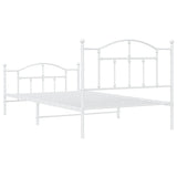 Metal Bed Frame without Mattress with Footboard White 107x203 cm King Single