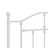 Metal Bed Frame without Mattress with Footboard White 107x203 cm King Single - Low Angle