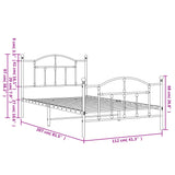 Metal Bed Frame without Mattress with Footboard White 107x203 cm King Single - Extra Image