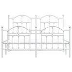 Metal Bed Frame without Mattress with Footboard White 150x200 cm