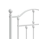 Metal Bed Frame without Mattress with Footboard White 183x203 cm King