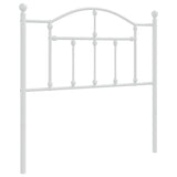 Metal Headboard White 90 cm - Front View