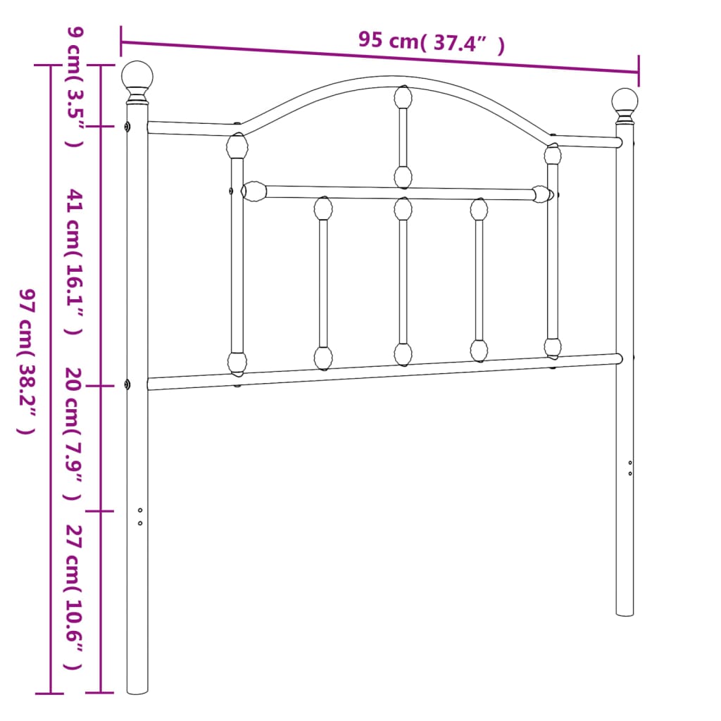 Metal Replace Headboard White 90 cm