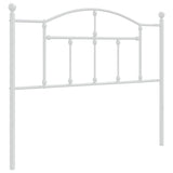 Metal Headboard White 107 cm King Single - Front View