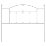 Metal Headboard White 107 cm King Single - Side View
