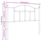Metal Headboard White 107 cm King Single - Rear View