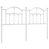 Metal Headboard White 137 cm Double - Front View