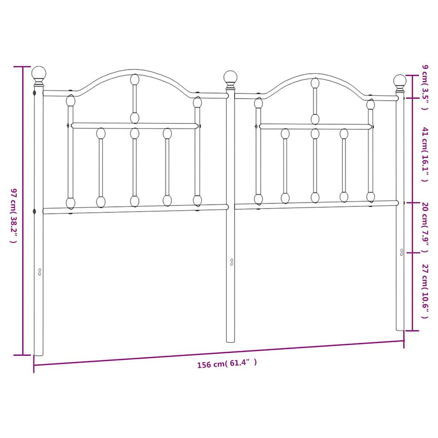 Metal Replace Headboard White 150 cm