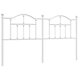 Metal Headboard White 183 cm King - Front View