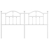Metal Headboard White 183 cm King - Top-Down View