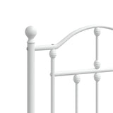 Metal Headboard White 183 cm King - Rear View