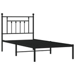 Metal Bed Frame without Mattress with Headboard Black 90x190 cm