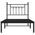 Metal Bed Frame without Mattress with Headboard Black 90x190 cm