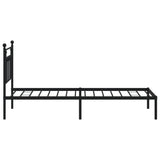 Metal Bed Frame without Mattress with Headboard Black 90x190 cm - Close-Up Angle