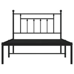 Metal Bed Frame without Mattress with Headboard Black 107x203 cm King Single